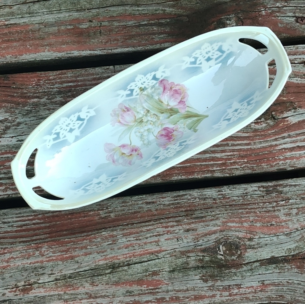 W Germany Antique Oblong Relish Dish